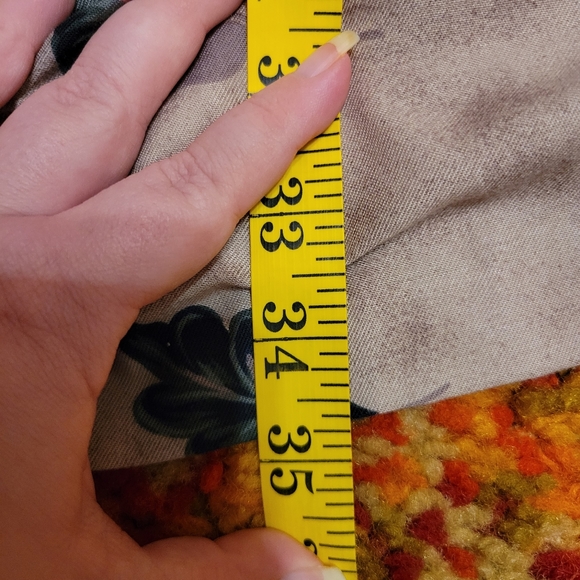 Kathie Lee Tan Floral Skirt Size 16 Polyester Blend Made In U.S.A. Vintage - Picture 6 of 7